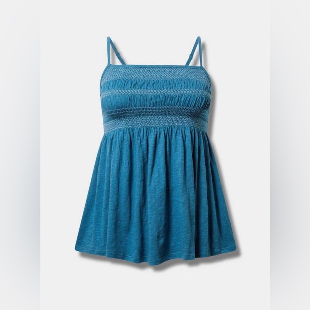 Heritage by Torrid Slub Jersey Ruched Babydoll Top | Square Neck | Size 2 NWT